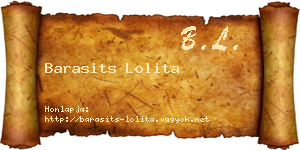 Barasits Lolita névjegykártya